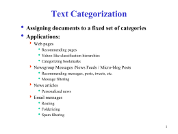 Notes on Text Categorization