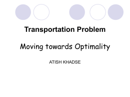 Transportation Problem: Moving towards Optimality