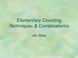 Elementary Counting Techniques & Combinatorics