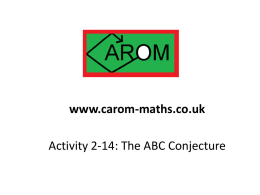 The ABC Conjecture - s253053503.websitehome.co.uk