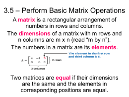 3.5 – Perform Basic Matrix Operations