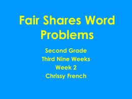 Fair Shares Word Problems