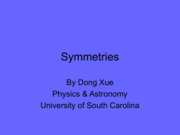 Symmetries - University of South Carolina