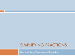 Reducing Fractions
