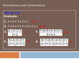 Ch 14-2 Permutations and Combinations