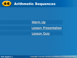 arithmetic sequence