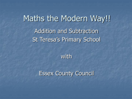 Maths the Modern Way!! - St. Teresas School Web Site