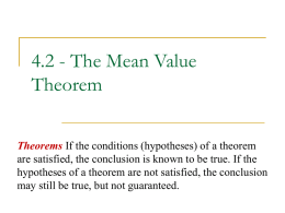 4.2 - The Mean Value Theorem