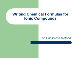Writing Chemical Formulas for Ionic Compounds