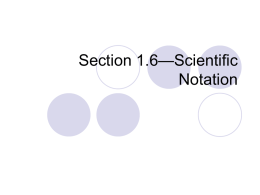 Section 1.6 Scientific Notation
