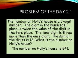 Problem of the Day 2.1