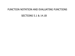 Function Notation & Evaluating Functions