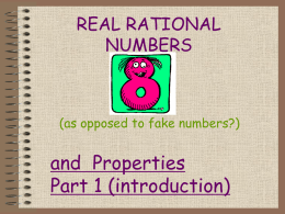 Rational Numbers and Properties