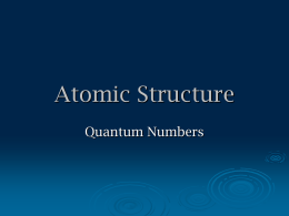 Quantum Numbers Power Point
