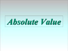 Absolute Value Powerpoint