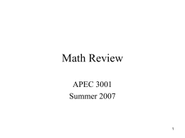 Math Review - University of Minnesota