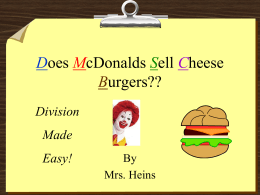 Doe McDonalds Sell Cheese Burgers??
