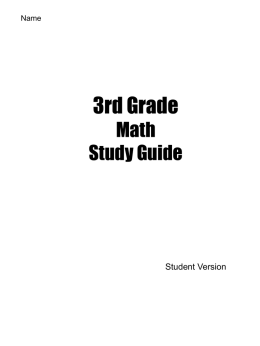 3rd Grade Math Study Guide