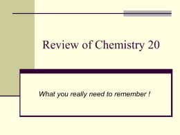 Review of Chemistry 20 - Sign in | Movable Type