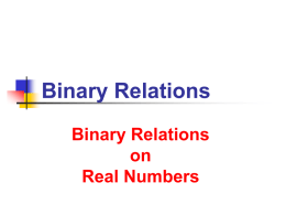 Binary Relations