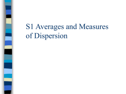 S1 Measures of Dispersion