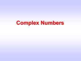 Complex Numbers - Mar Dionysius College, Pazhanji