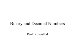 Binary and Decimal Numbers - Prof. Yitz Rosenthal