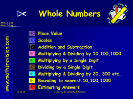 Chapter 1 - Whole Numbers