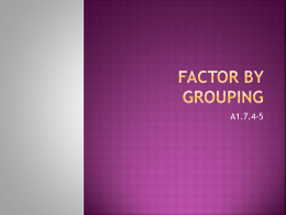 Factor By Grouping