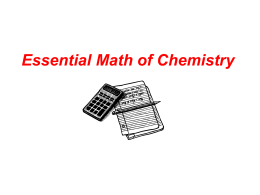 Essential Math of Chemistry