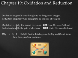 Chapter 19: Oxidation and Reduction