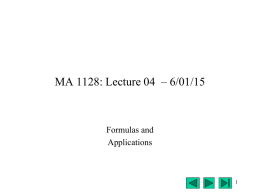 MA 128: Lecture 04 – 6/27/02 - Mansfield University of