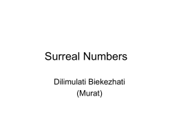 Surreal Numbers - IMPS Home Page