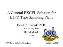 A General EXCEL Solution for LTPD Type Sampling Plans