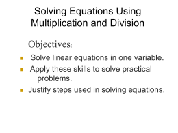 3-1 Solving Equations Using Addition and Subtraction
