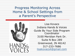 Progress Monitoring Across Home & School Settings
