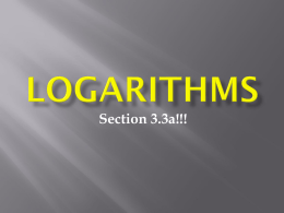 Logarithms - Northland Preparatory Academy