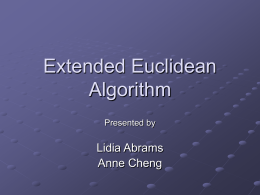 Extended Euclidean Algorithm