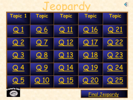 Jeopardy - Alleghany County Schools