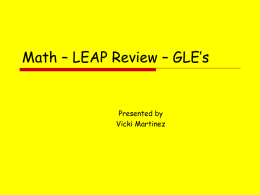 Math – LEAP Review – GLE’s - Ms. Martinez's Fourth
