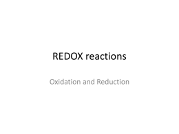 REDOX reaction - Moreau Catholic High School