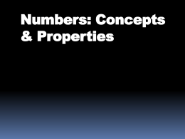 Numbers - Concepts _ Properties Unit