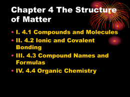 Chapter 4 The Structure of Matter