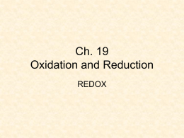 Ch. 5 Oxidation and Reduction