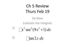 Ch 5 Review Thurs Feb 28