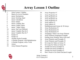 CS1313 Array Lesson 1