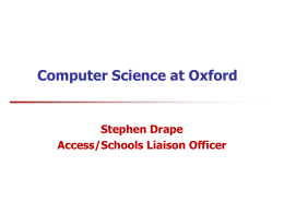 Computer Science at Oxford