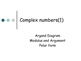 complex numbers modulus and argument and polar form