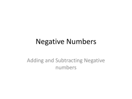 Negative Numbers - Growth Mindset Maths