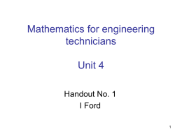 Mathematics for engineering technicians Unit 4